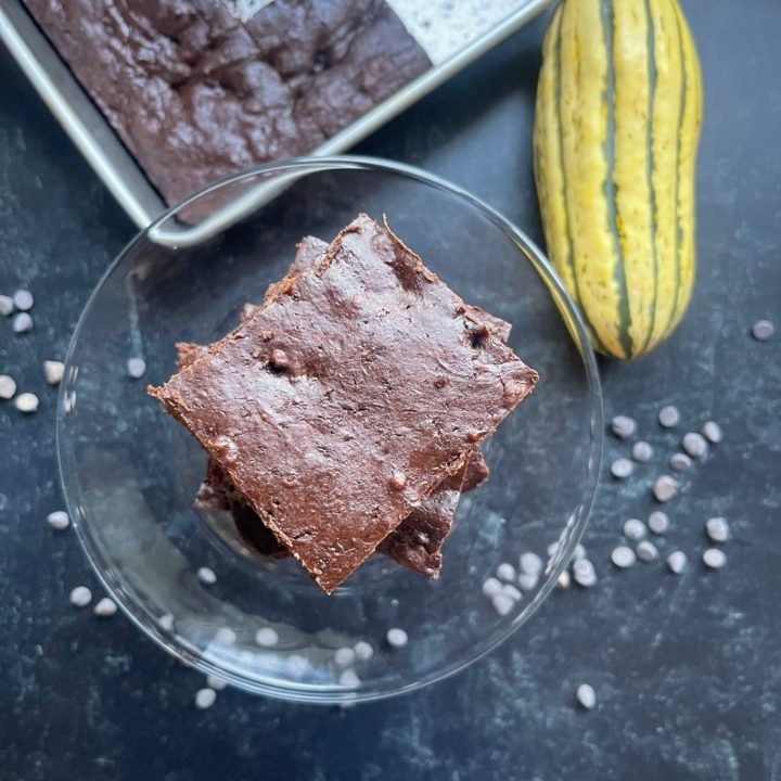this is a photo of delicata squash chocolate brownies