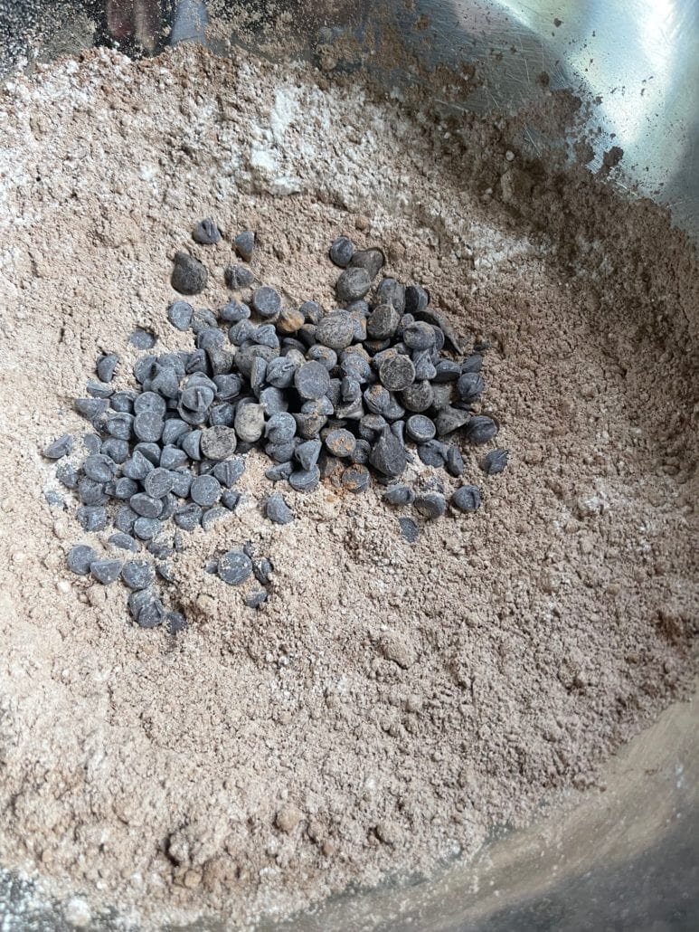 this is a photo of dry ingredients to make delicata squash brownies