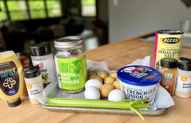 ingredients needed for viral crispy potato salad