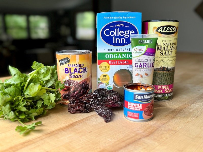 ingredients needed for black bean salsa