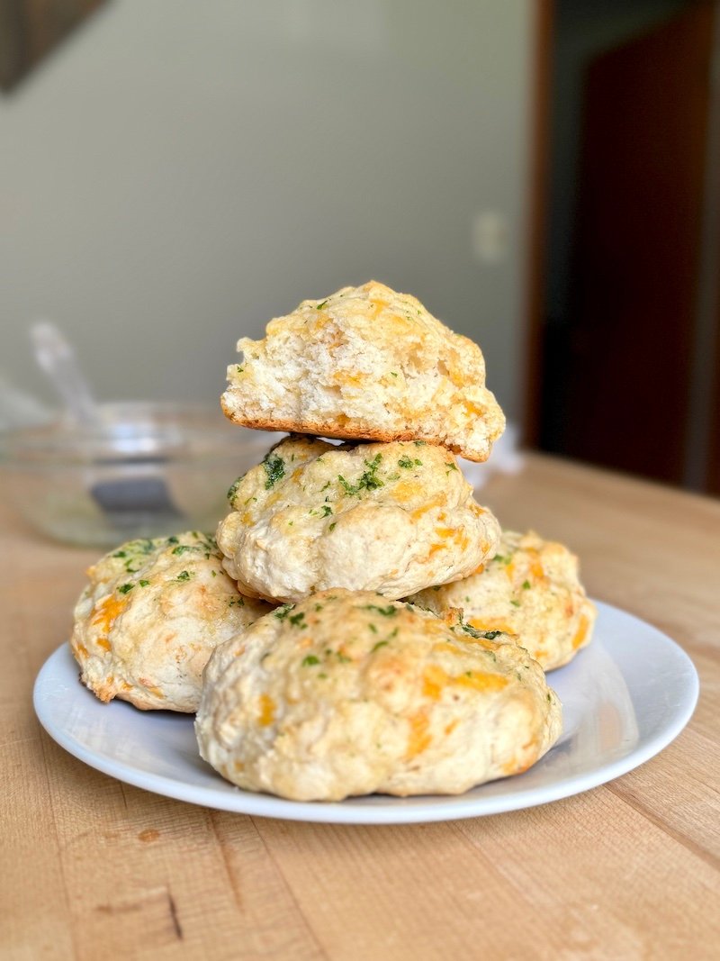 Lightened up Paula Deen's Cheddar Biscuits that are 8 weight watchers points