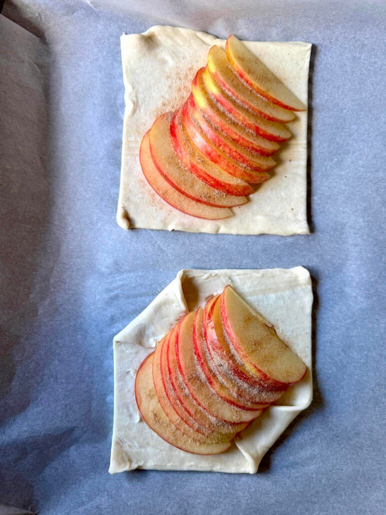 this is puff pastry ready for the oven to make weight watchers friendly apples