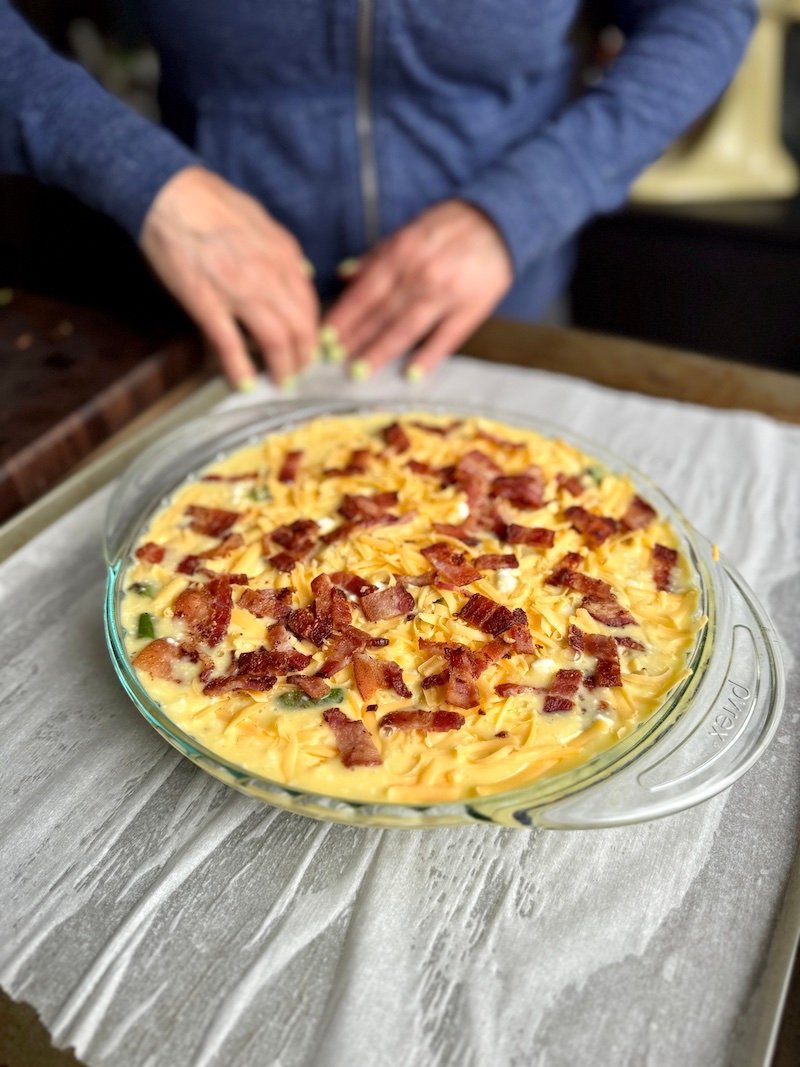 baking quiche helps avoid spills in the oven