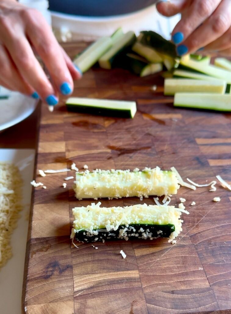breading station for zucchini fries
