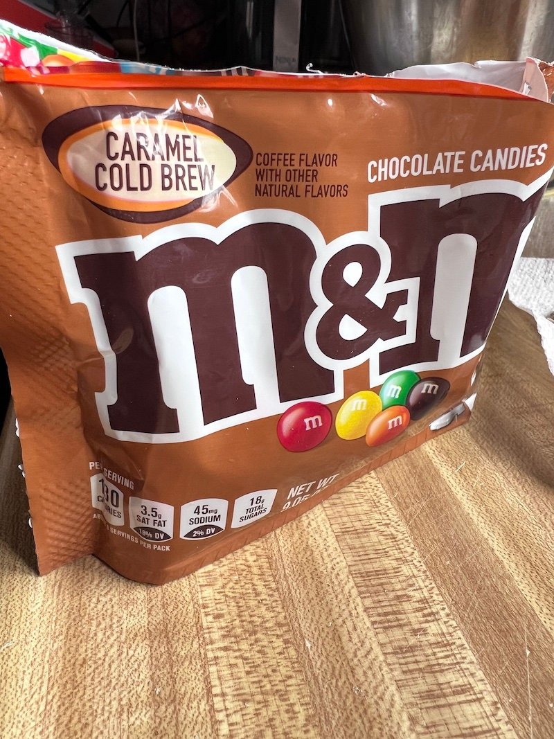 this is a package of caramel cold brew m&ms