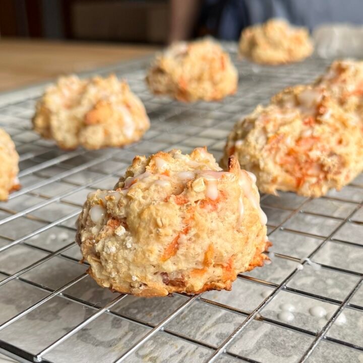weight watchers friendly carrot biscuits with glaze