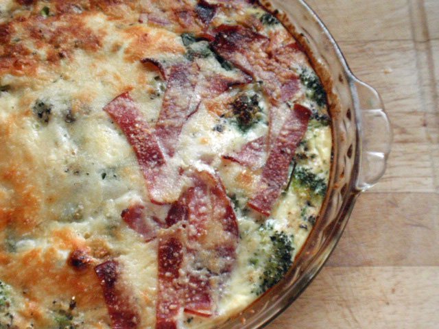 Crustless Broccoli Spinach Quiche