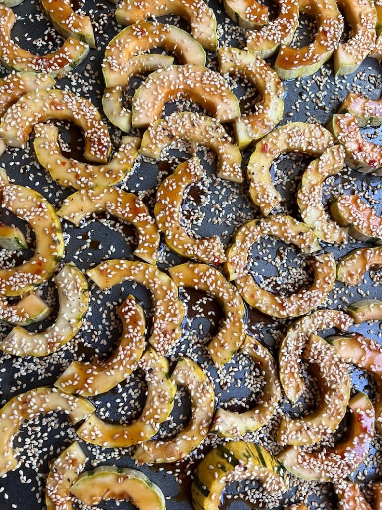 this Weight Watchers friendly soy glazed delicata squash ready for the oven