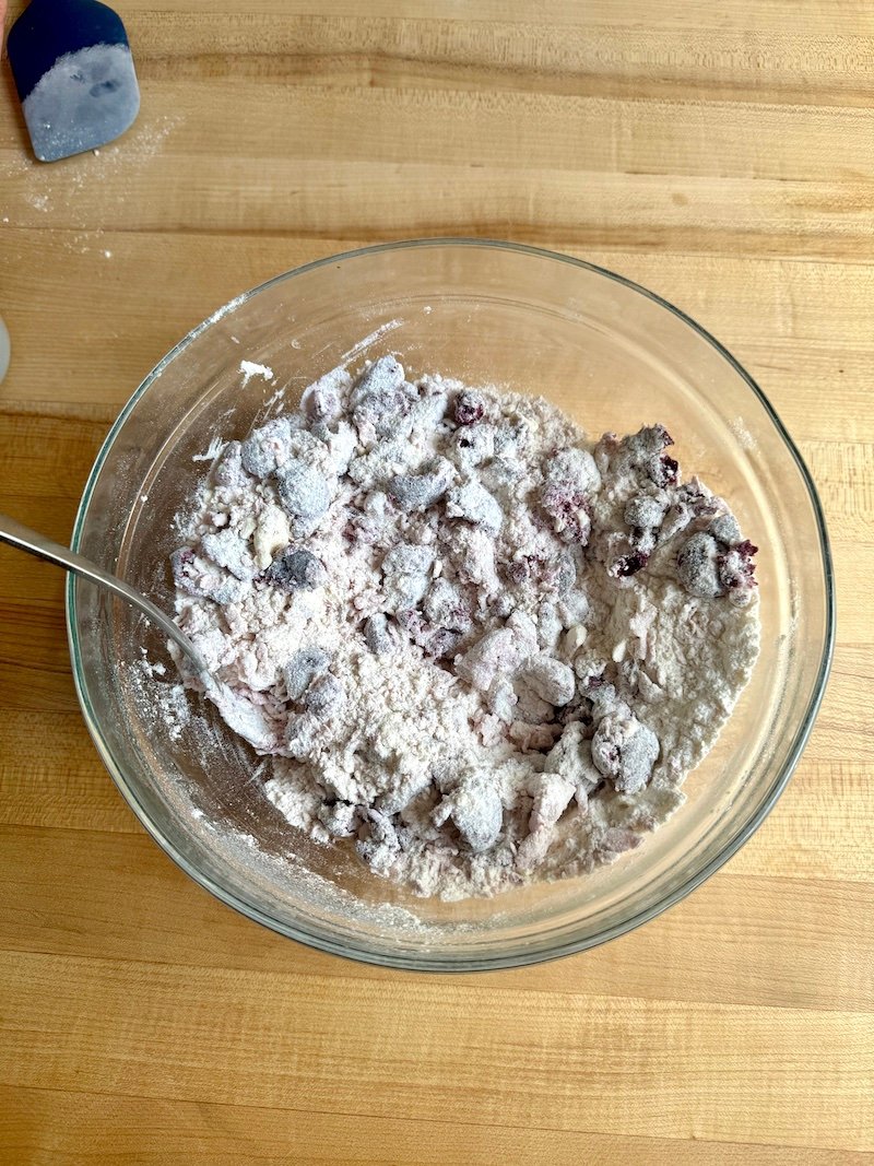 dry ingredients for cherry cream cheese scones