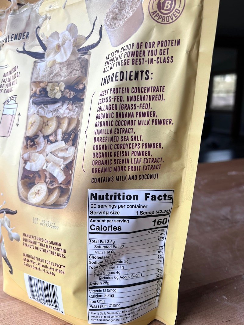 flavcity vanilla cream protein smoothie ingredient list