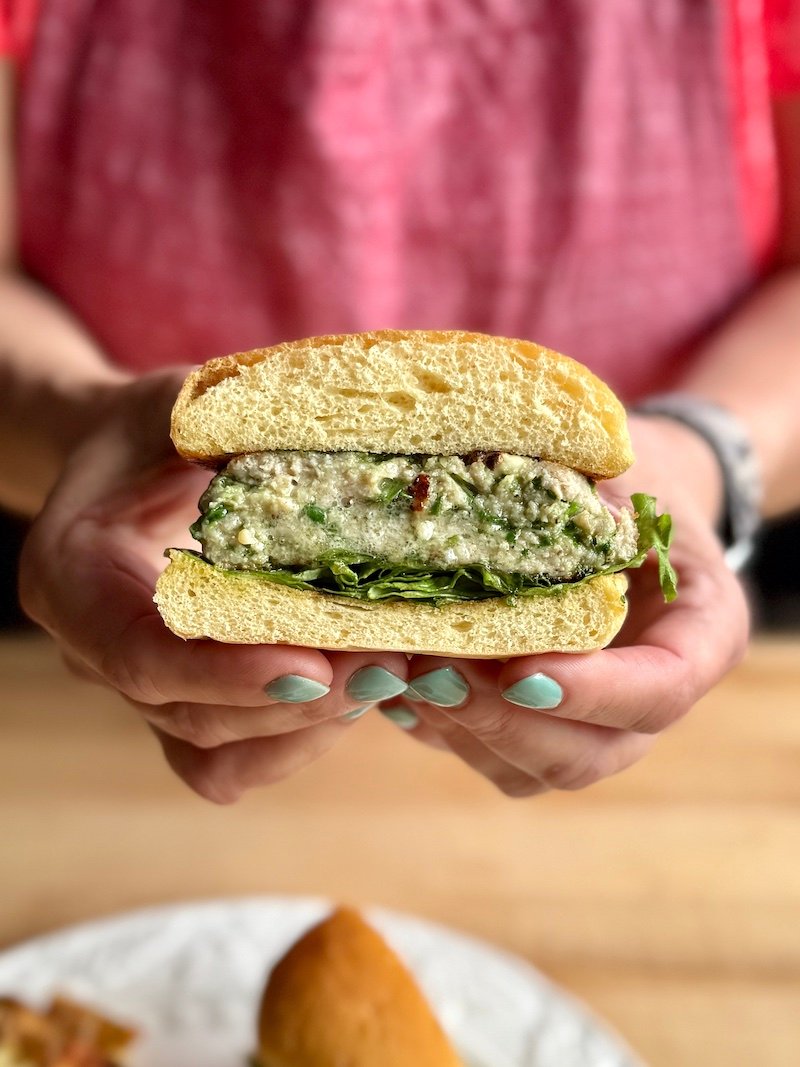 juicy chicken burger with butter that is weight watchers friendly