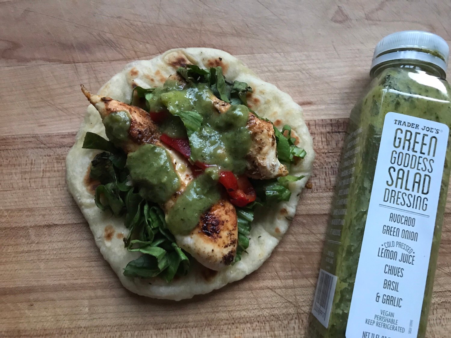 Chicken and Roasted Red Pepper Naan
