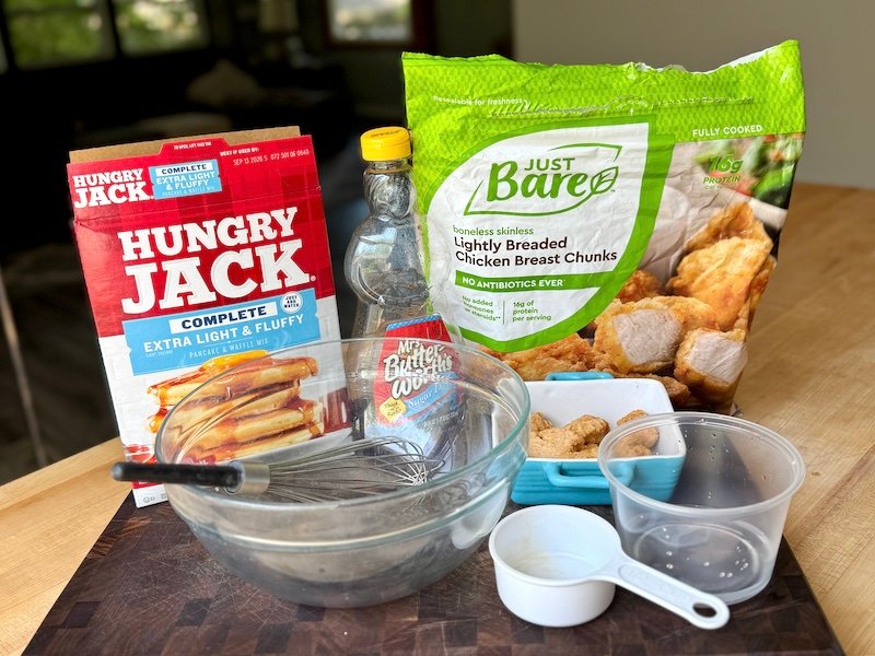 these are ingredients for simple chicken and waffles
