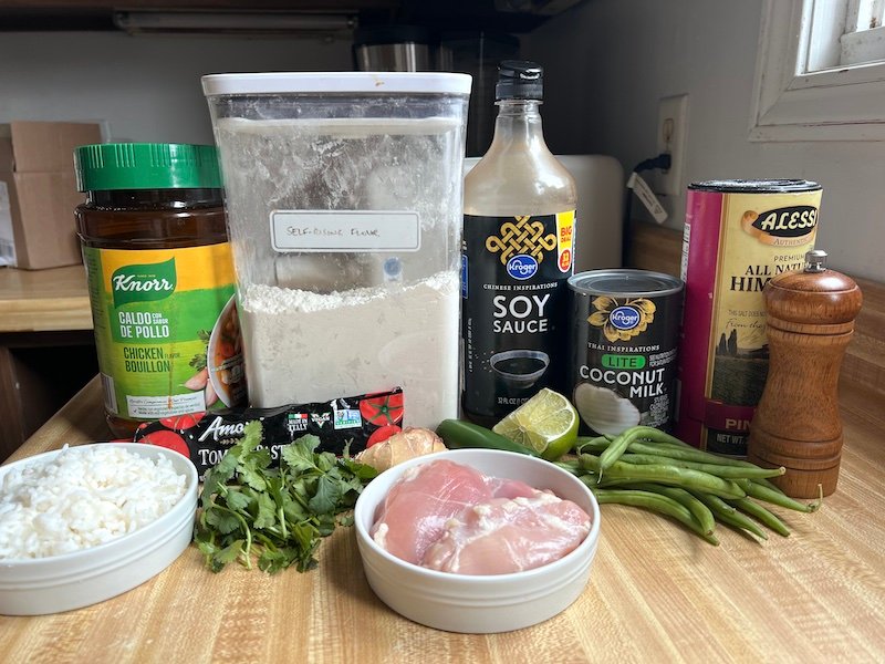 ingredients for a weight watchers recipe for spicy coconut chicken