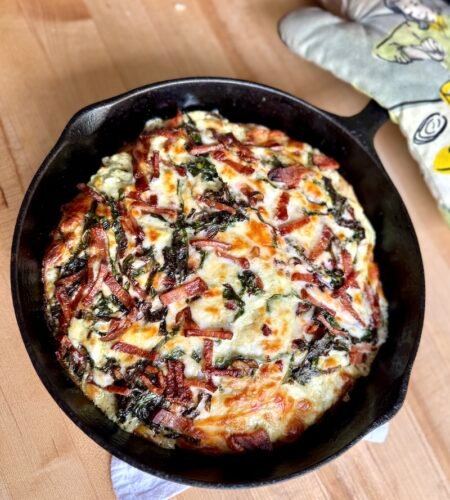 Swiss Chard and Bacon Pizza