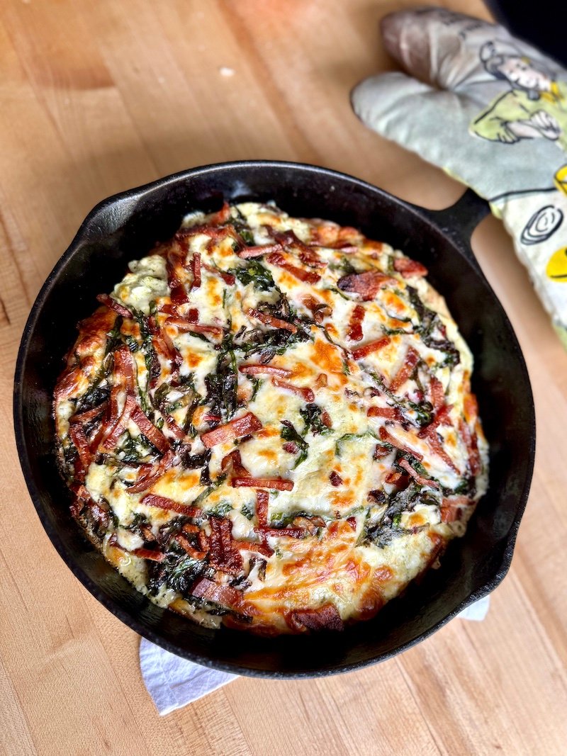 Swiss Chard and Bacon Pizza