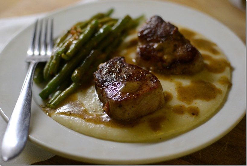 Pork Medallions with Cheesy Grits
