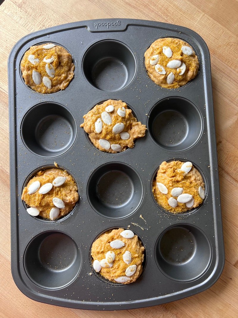 pumpkin muffins ready for the oven