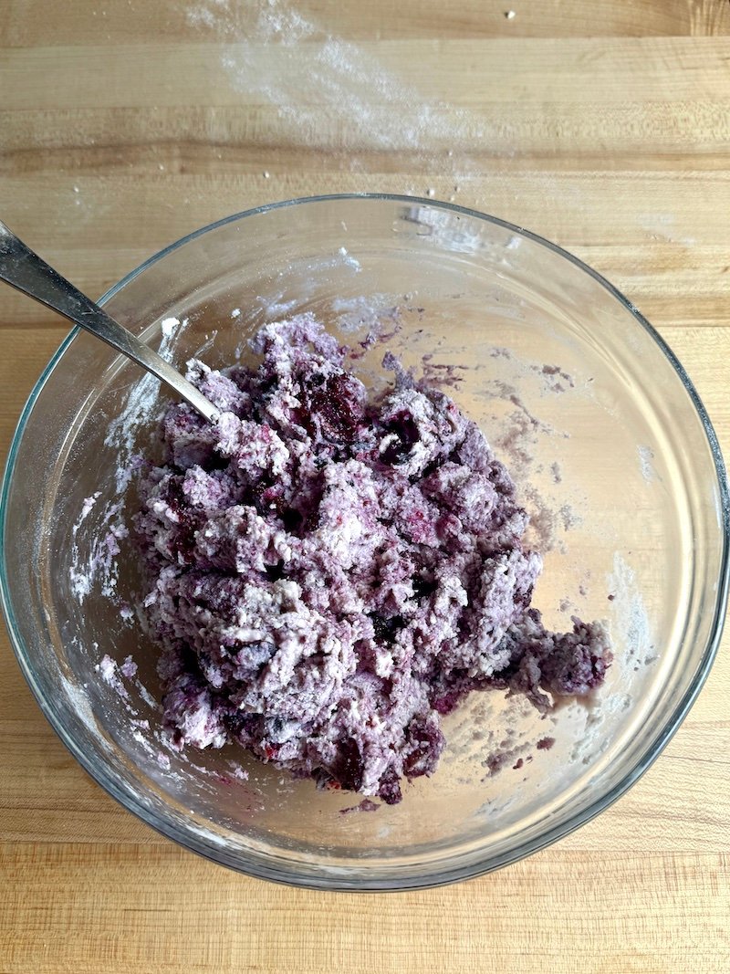 scone batter for cherry cream cheese scones that are 11 weight watchers points