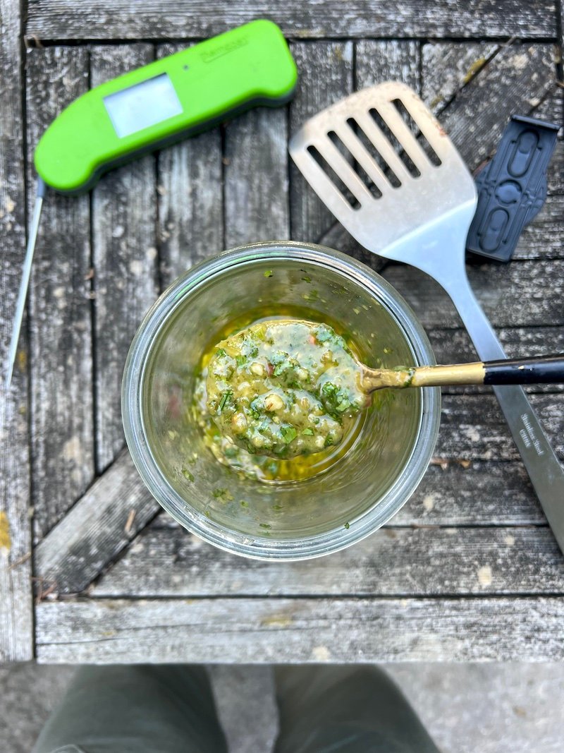 shashito pepper and tomatillos chimichurri