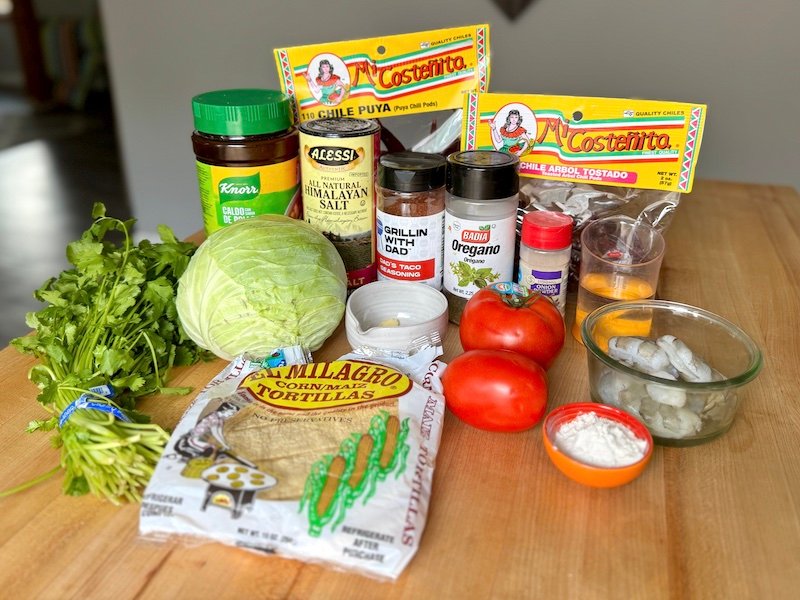 ingredients needed for 1 Weight watchers point shrimp tacos