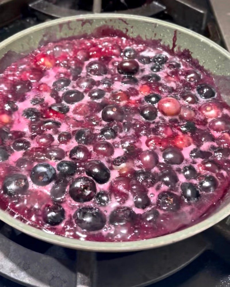 this is very berry sauce in a pan